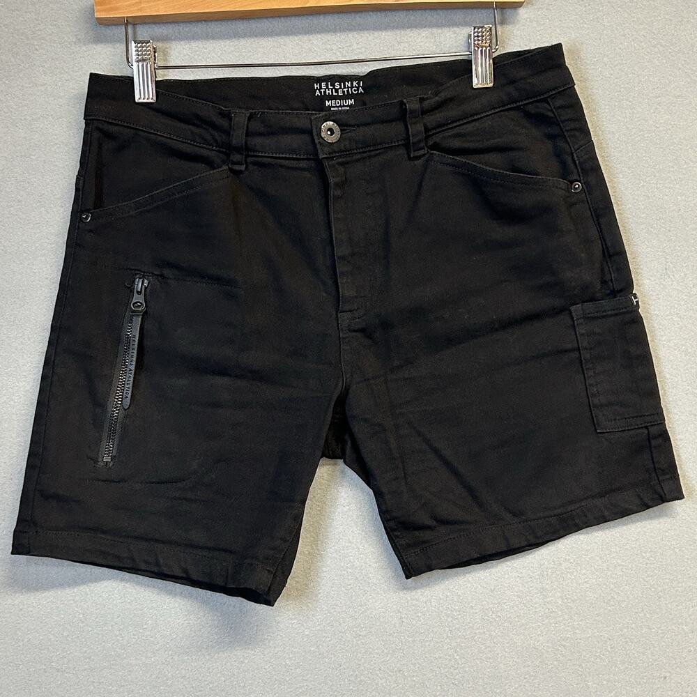 Helsinki Athletics Utility Cargo Shorts Stretch Outdoor Denim Black Men’s Medium